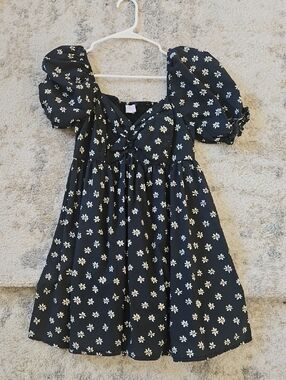 Womens Floral Puff Sleeve Dress
